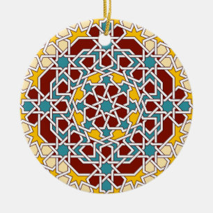 Rond En Céramique Ornement motif géométrique islamique