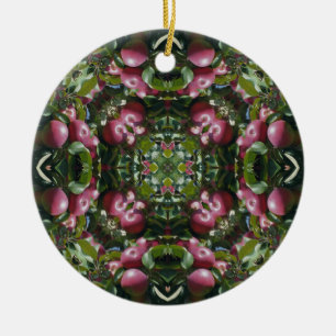 Rond En Céramique Ornement naturel de Kaleidoscope Pommes rouges