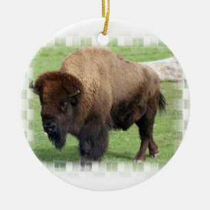 Rond En Céramique Ornement nord-américain de bison