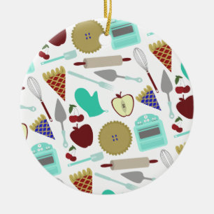 Rond En Céramique Ornement orienté de motif de tarte