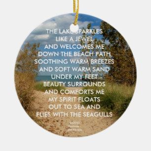 ROND EN CÉRAMIQUE ORNEMENT OU PENDENTIF DE CHEMIN DE PLAGE