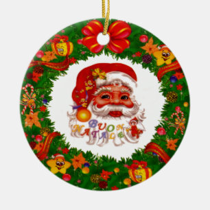 Rond En Céramique Ornement père Noël
