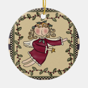 Rond En Céramique Ornement personnalisé de Noël d'ange