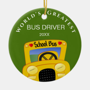 Rond En Céramique Ornement personnalisé du conducteur de bus