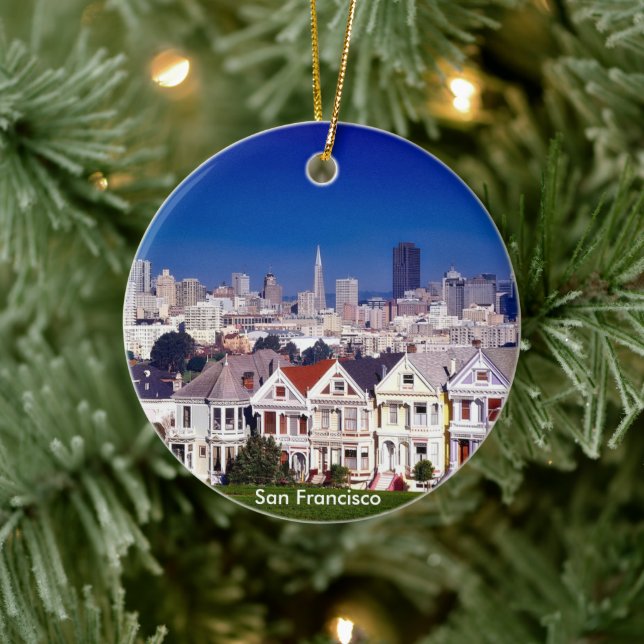 Rond En Céramique Ornement Pittoresque de San Francisco (Arbre)