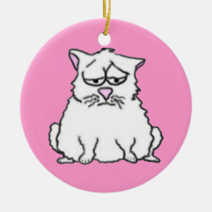 Rond En Céramique Ornement triste de chat