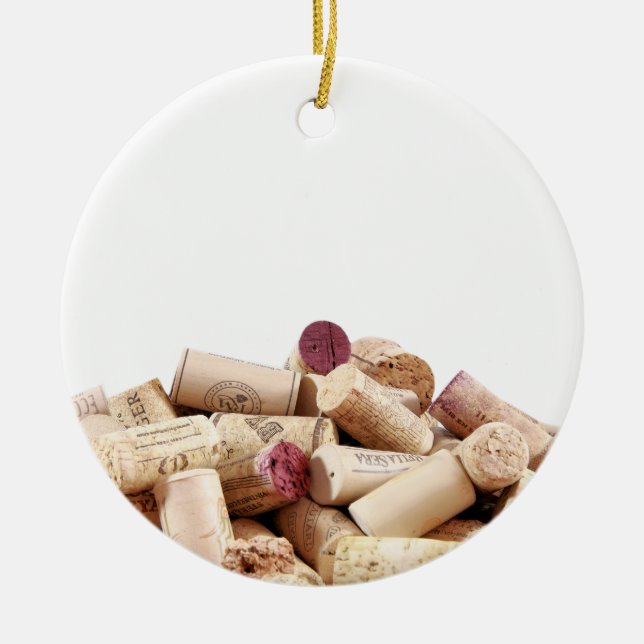 Rond En Céramique Ornement Vin Corks (Devant)