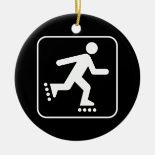 Rond En Céramique Symbole Rollerblade Ornement