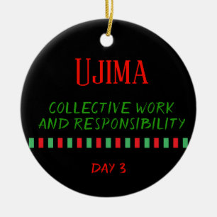 Rond En Céramique Ujima - Jour 3 de Kwanzaa  Ornement