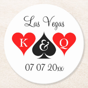 Rond Ensemble de dessous de verre de mariage de poker L