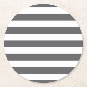 Rond Ensemble de dessous de verre rayures gris/blanc