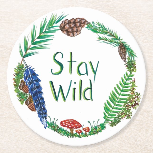 Rond Ensemble de Dessous de verre Stay Wild (Devant)