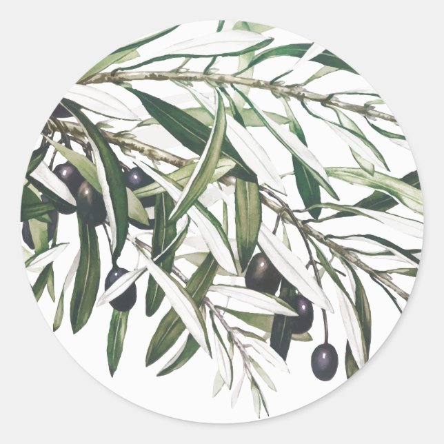 ROND ENVELOPE SEAL STICKER : BRANCHE OLIVE (Devant)