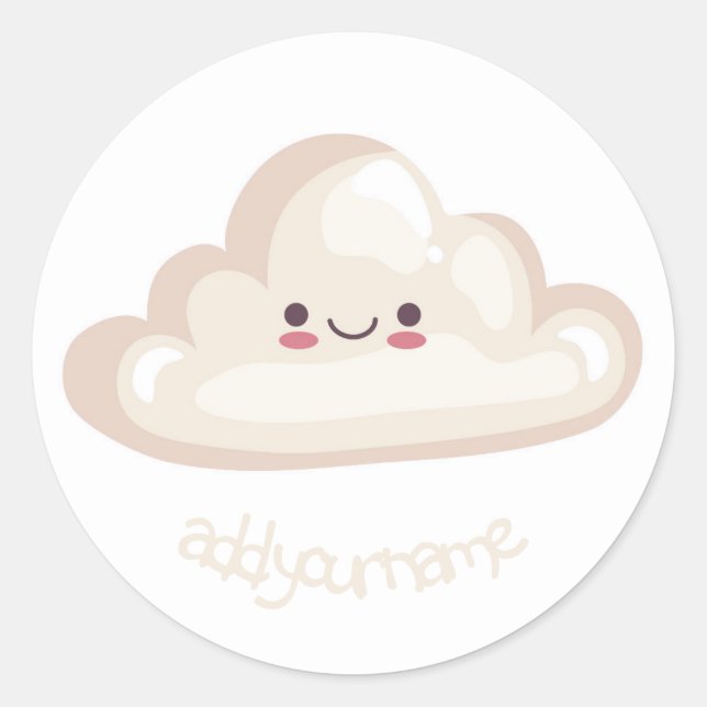 ROND ENVELOPE SEAL STICKER : HAPPY CLOUD (Devant)