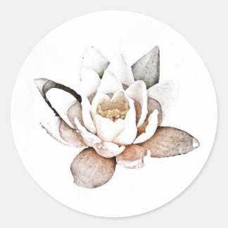 ROND ENVELOPE SEAL STICKER : LOTUS BLANC