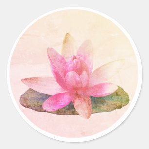 ROND ENVELOPE SEAL STICKER : PINK LOTUS