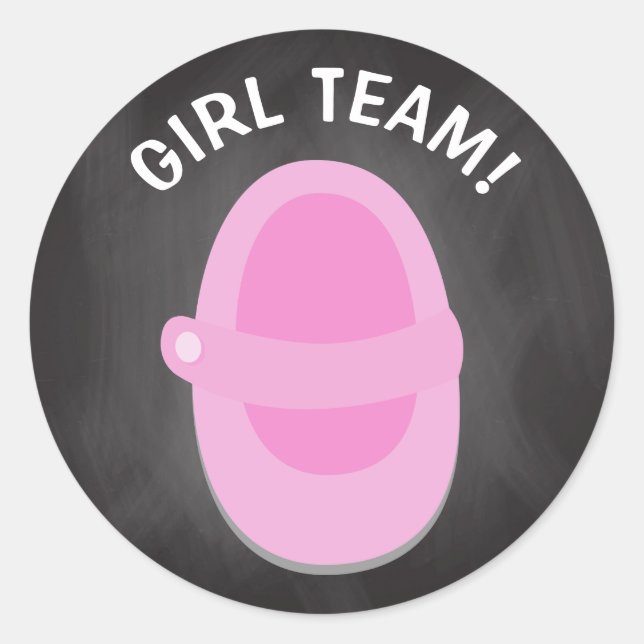 Rond ÉQUIPE DE FILLES Sticker Classic Round, GENDER REV (Devant)