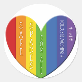 Rond Espaces Sûrs Pour Tous Sticker Insigne Coeur