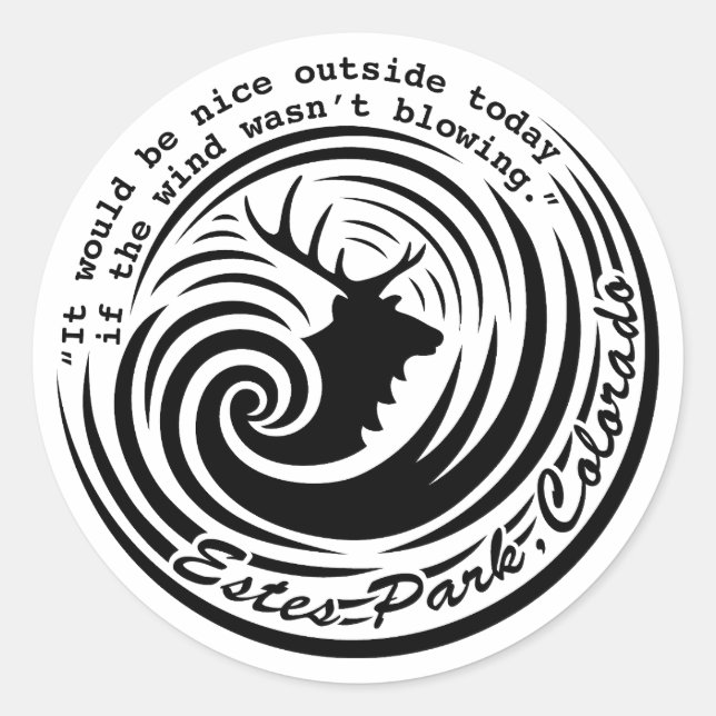 Rond Estes Wind white sticker (Devant)