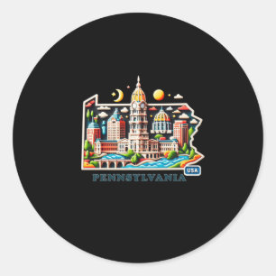 Rond État de Pennsylvanie en Sticker américain