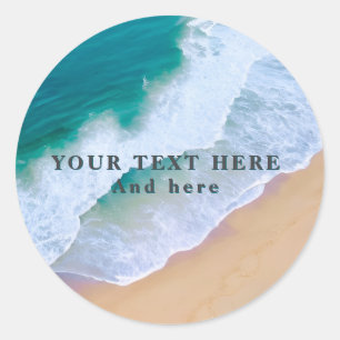 Rond été plage moderne océan personnalisé Sticker