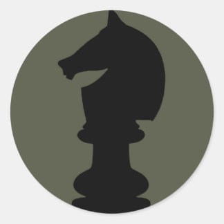 Rond Étendue Sticker Casquette, pièce d'échecs Chevalie