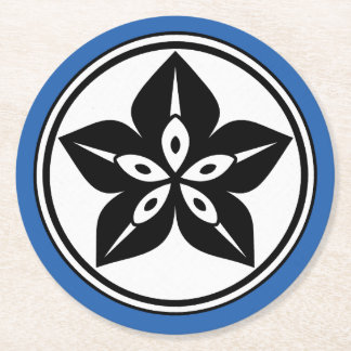 Rond Étoile noire opaque Mon sur dessous de verre bleu