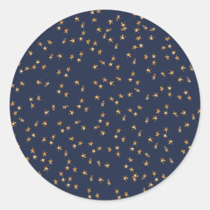 Rond Étoiles d'or Sticker Classic Bleu Midnight