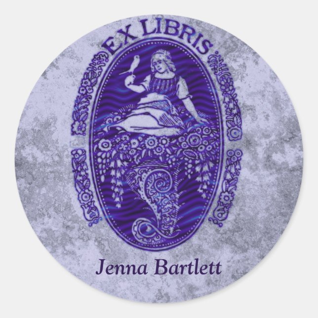 Rond Ex Libris Dutch Blue Sticker (Devant)