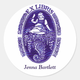 Rond Ex Libris Dutch Blue Sticker