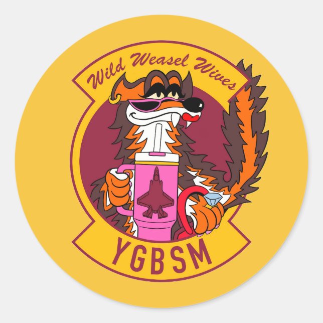 Rond F35 Wild Weasel Wives Sticker (Devant)