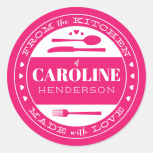Rond Fabriqué Avec Amour Alimentation Sticker cadeau ro