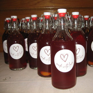 Rond Fabriqué avec amour - Sticker Cercle pour Faveurs