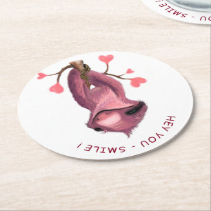 Rond Fantaisie Dessous de verre papier sourire - texte 