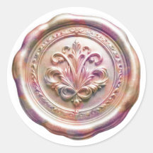 Faux Wax Envelope Seal Style 4 Pink 24 Sticker