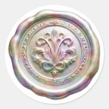 Faux Wax Envelope Seal Style 4 Purple 65 Sticker