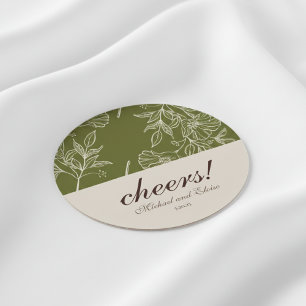 Rond Faveur de dessous de verre de mariage Fleurs Tons 