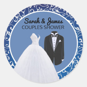 Rond Fête des mariées Couples Mariage Favoriser Sticker