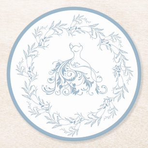 Rond Fête des mariées - Elégant Dessous de verre en pap