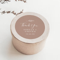 Feuille minimale | Sticker Faveur Merci neutre