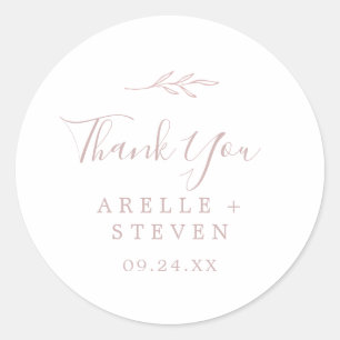 Rond Feuille minimale   Sticker préféré en Merci rose v