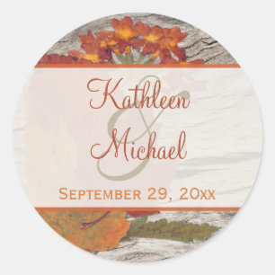 Rond Feuilles d'automne séchées, Sticker Diamètre Fleur