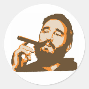 Rond Fidel Castro avec Sticker Portrait Cigar