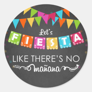 Rond Fiesta Mexican Sticker Anniversaire Party Mañana