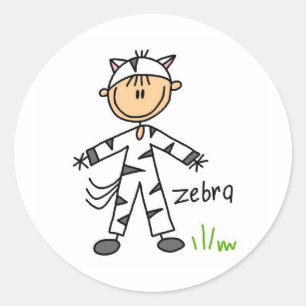 Rond Figure De Sticker Dans Le Sticker Zebra Suit