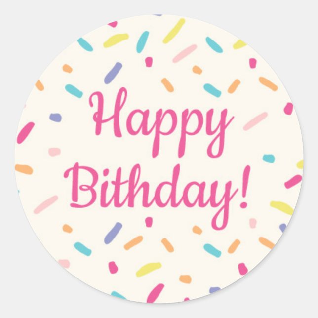Rond Fille's Birthday Donut Party - Sticker 2 (Devant)
