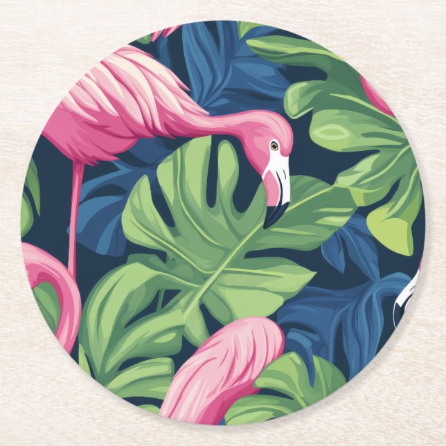 Rond Flamant rose Dessous de verre de charme (Devant)