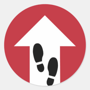 Rond Flèche vers l'avant avec Empreintes Sticker direct