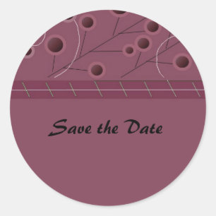 Rond Fleur de framboise Économisez le sticker de date