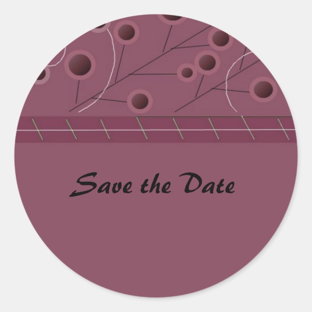 Rond Fleur de framboise Économisez le sticker de date (Devant)
